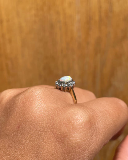 Bague Marguerite Opale &amp; 14 Diamants &quot;Izzy&quot;