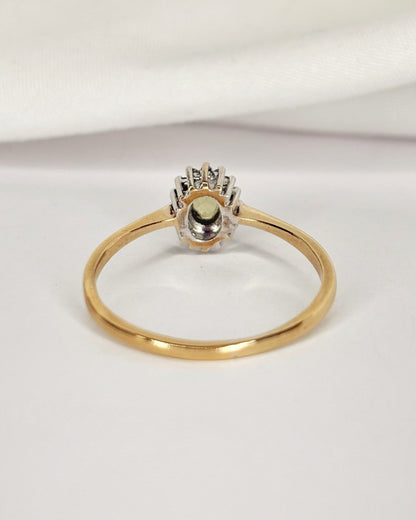 Bague Marguerite Péridot &amp; Diamants "Tamara" - Elliade Paris