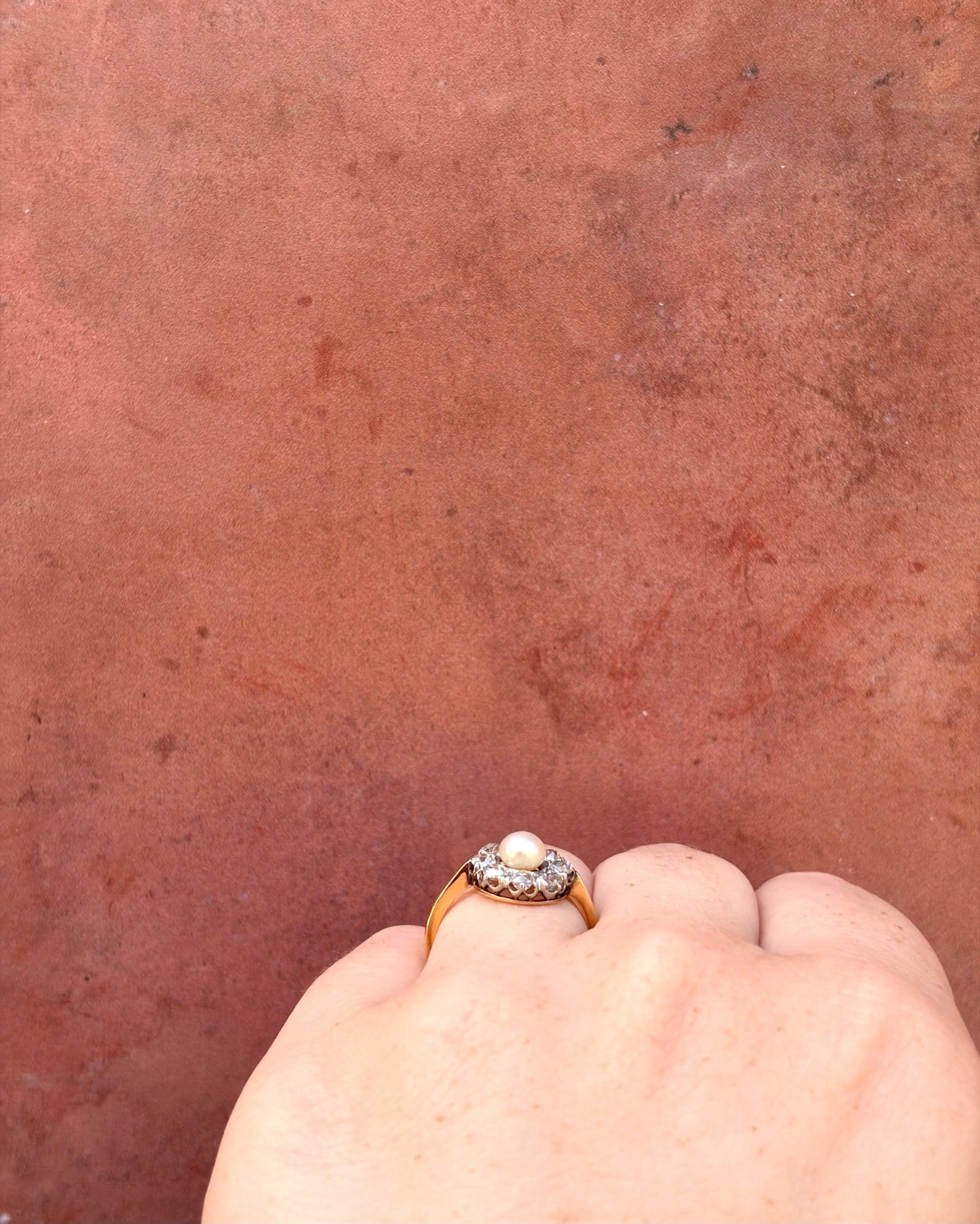 Bague Marguerite Perle &amp; Diamants 0.48 carat "Manna" - Elliade Paris