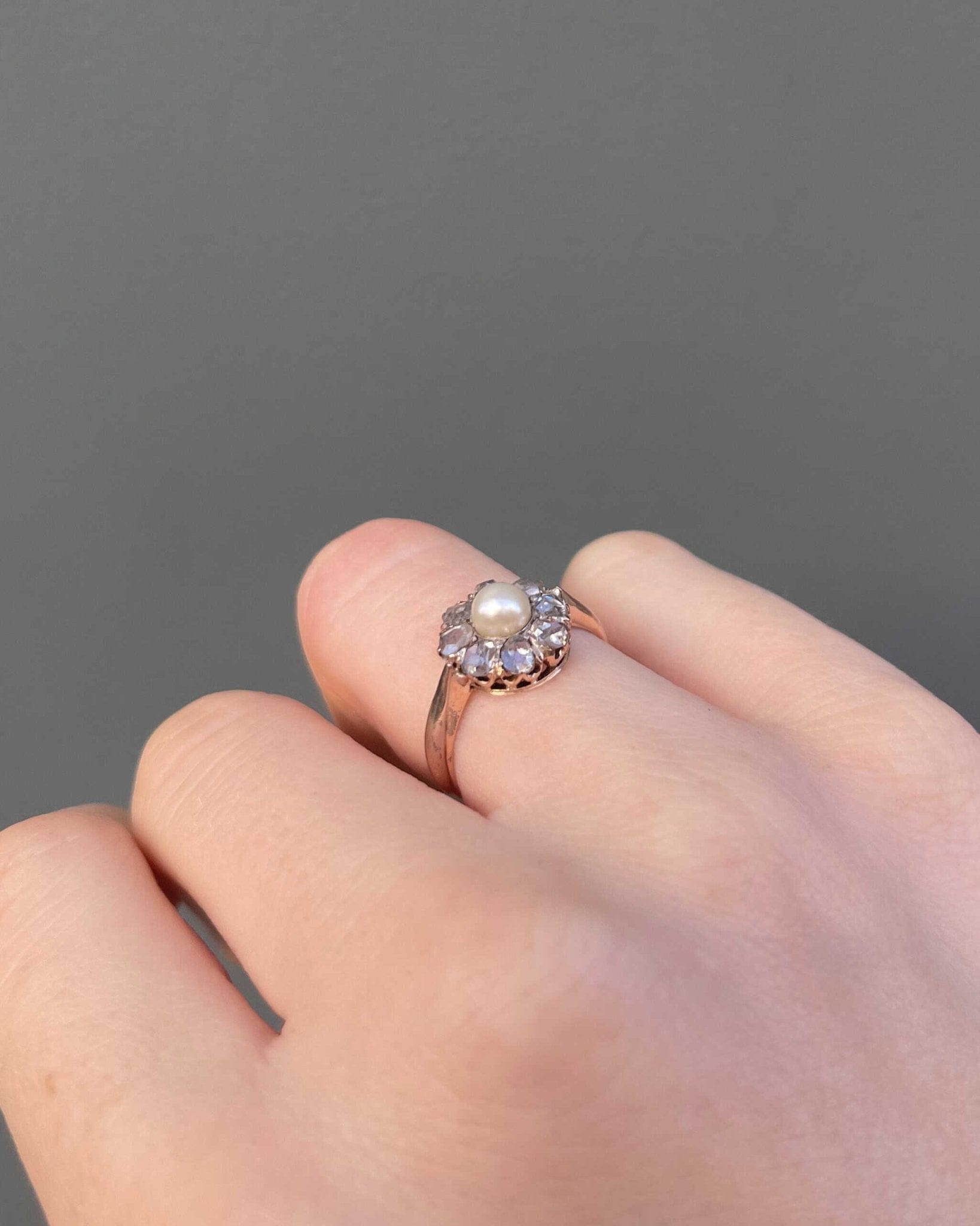 Bague Marguerite Perle &amp; Diamants "Anaïa" - Elliade Paris