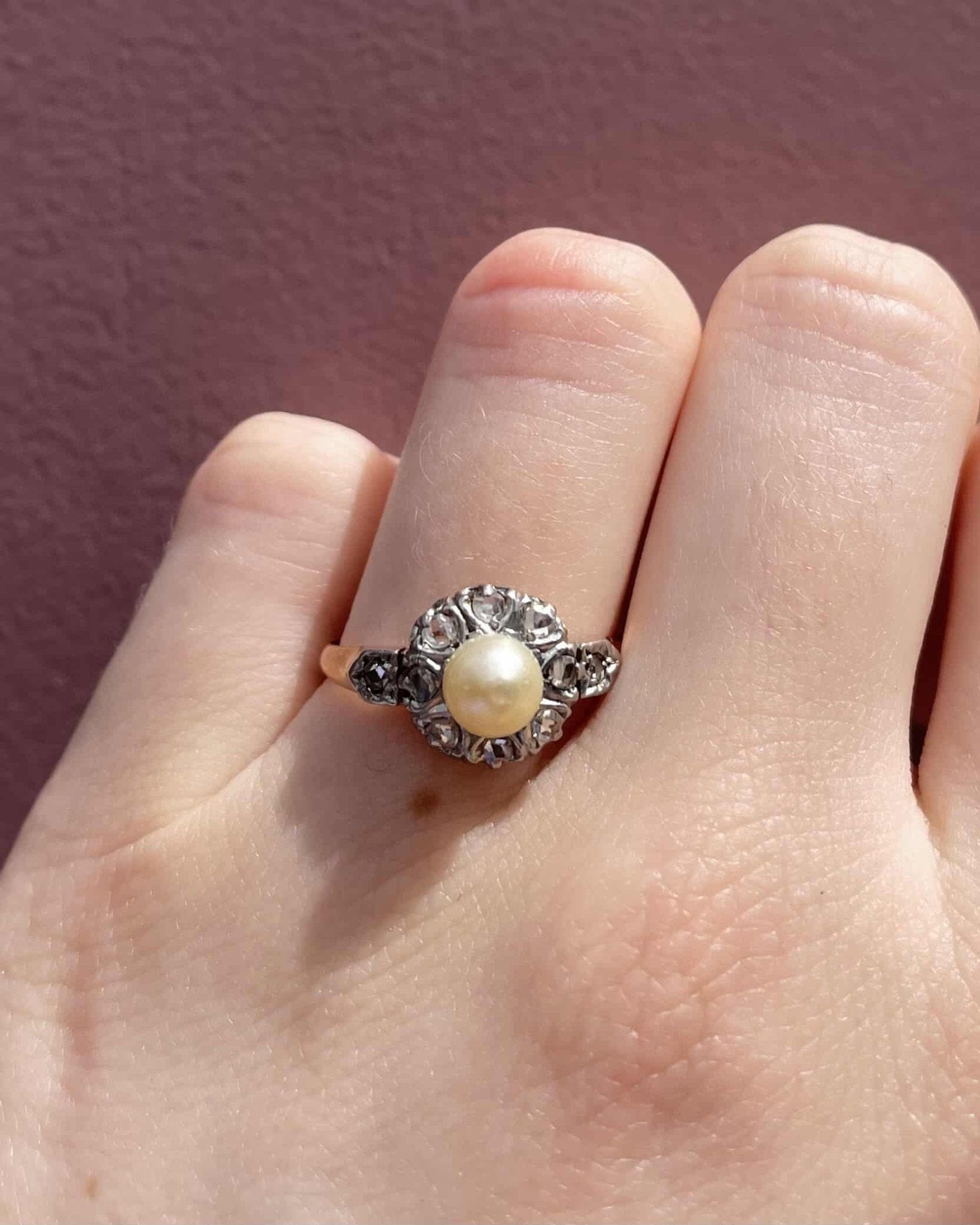 Bague Marguerite Perle &amp; Diamants "Isaé" - Elliade Paris