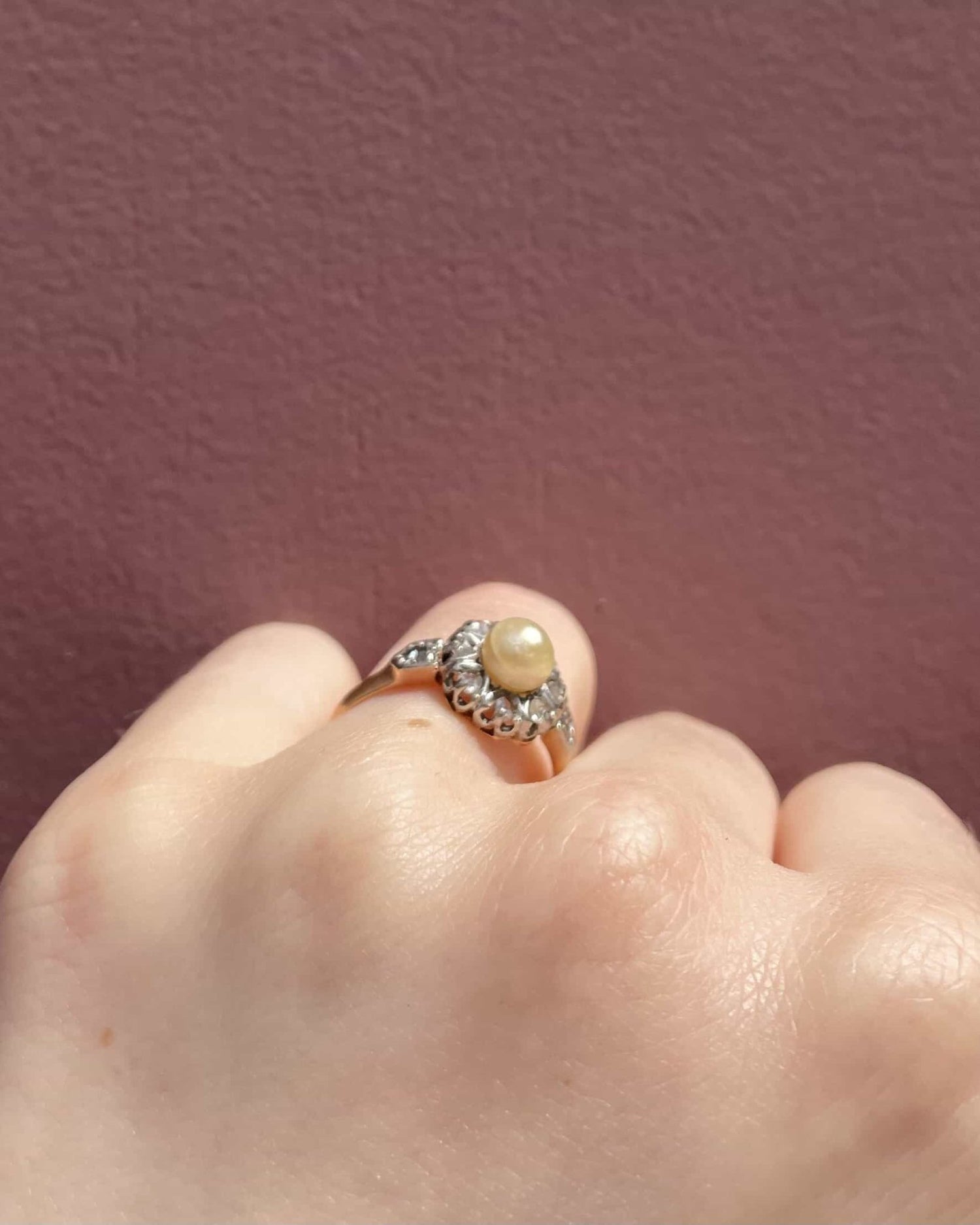 Bague Marguerite Perle &amp; Diamants &quot;Isaé&quot; - Elliade Paris