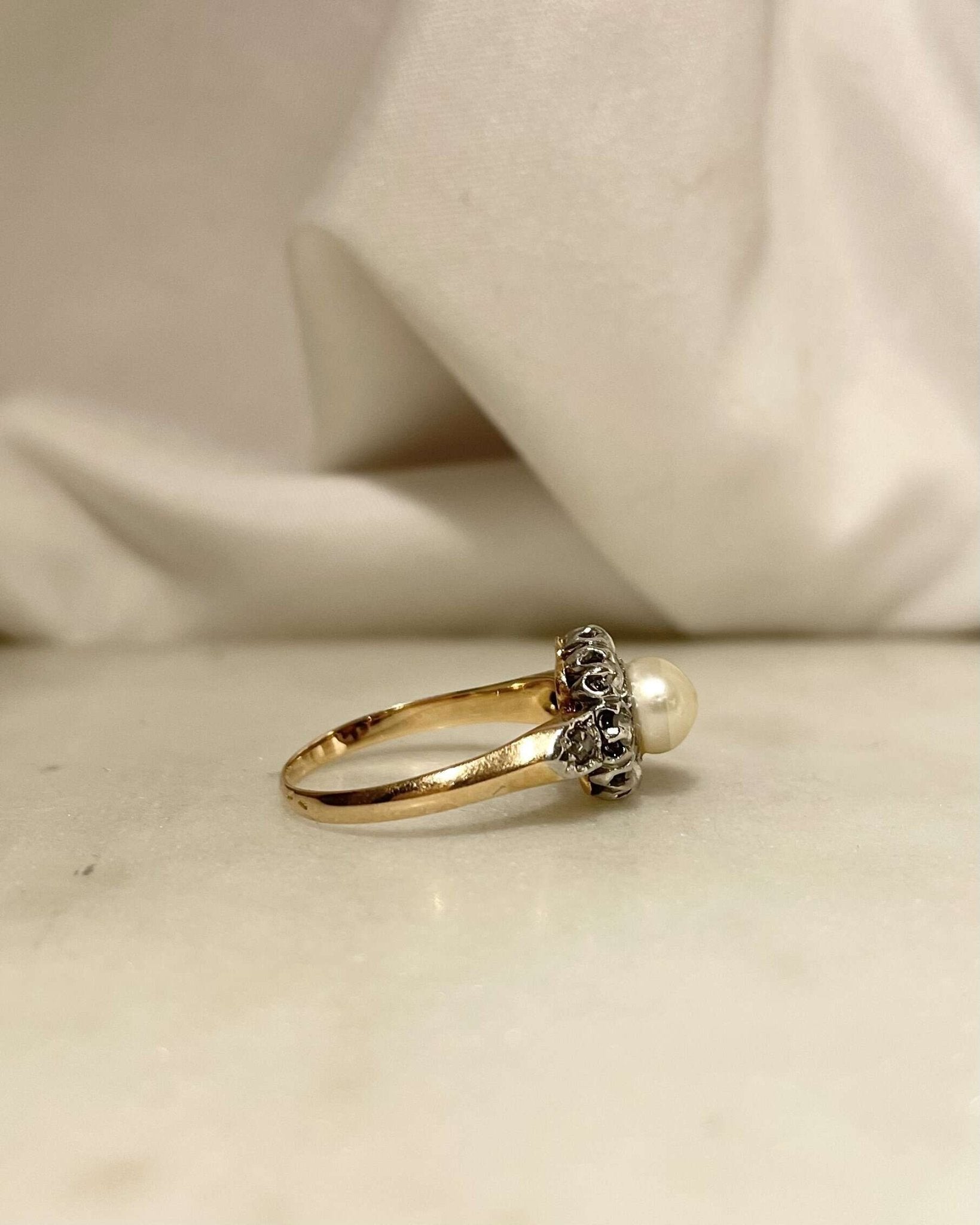 Bague Marguerite Perle &amp; Diamants &quot;Isaé&quot; - Elliade Paris