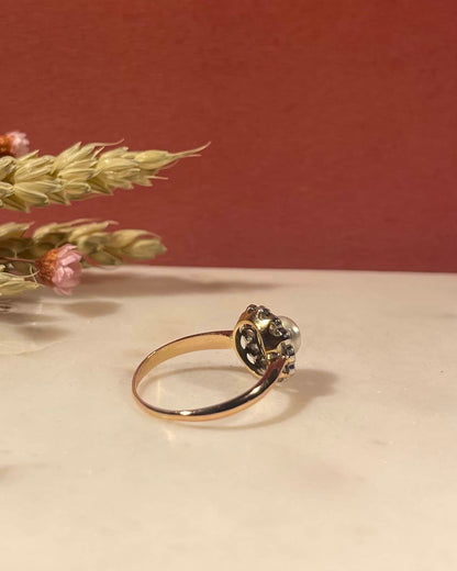 Bague Marguerite Perle &amp; Diamants &quot;Paige&quot; - Elliade Paris