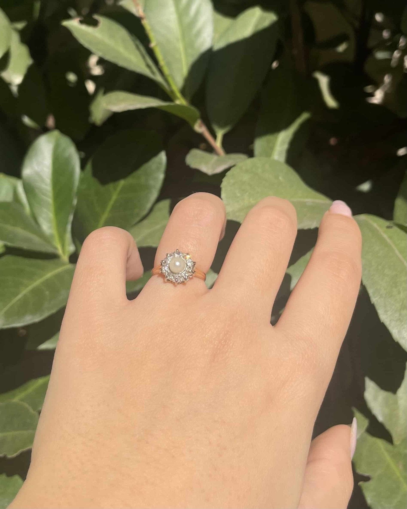 Bague Marguerite Perle &amp; Diamants "Paulette" - Elliade Paris