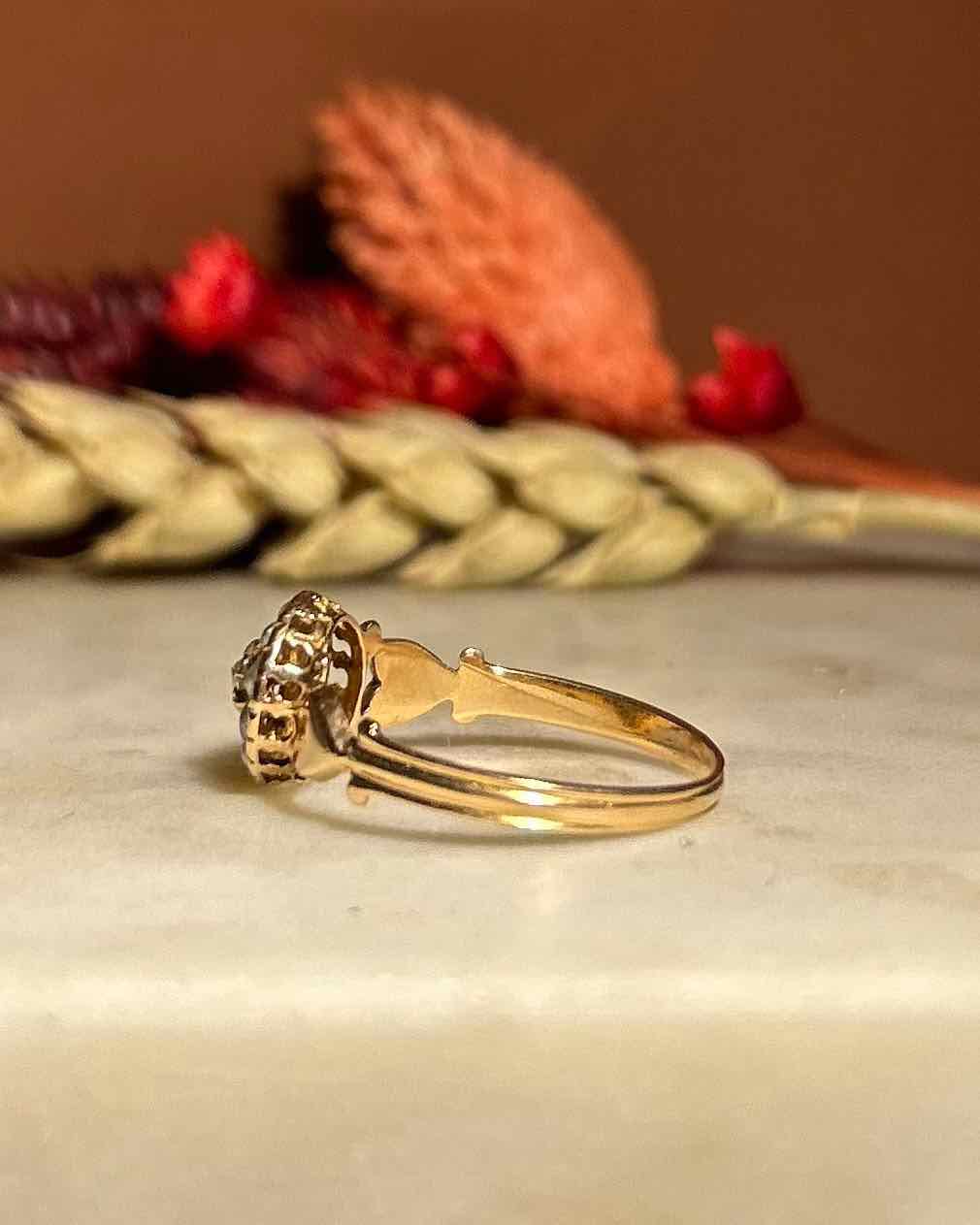Bague Marguerite Diamant &amp; Perles "Odessa"