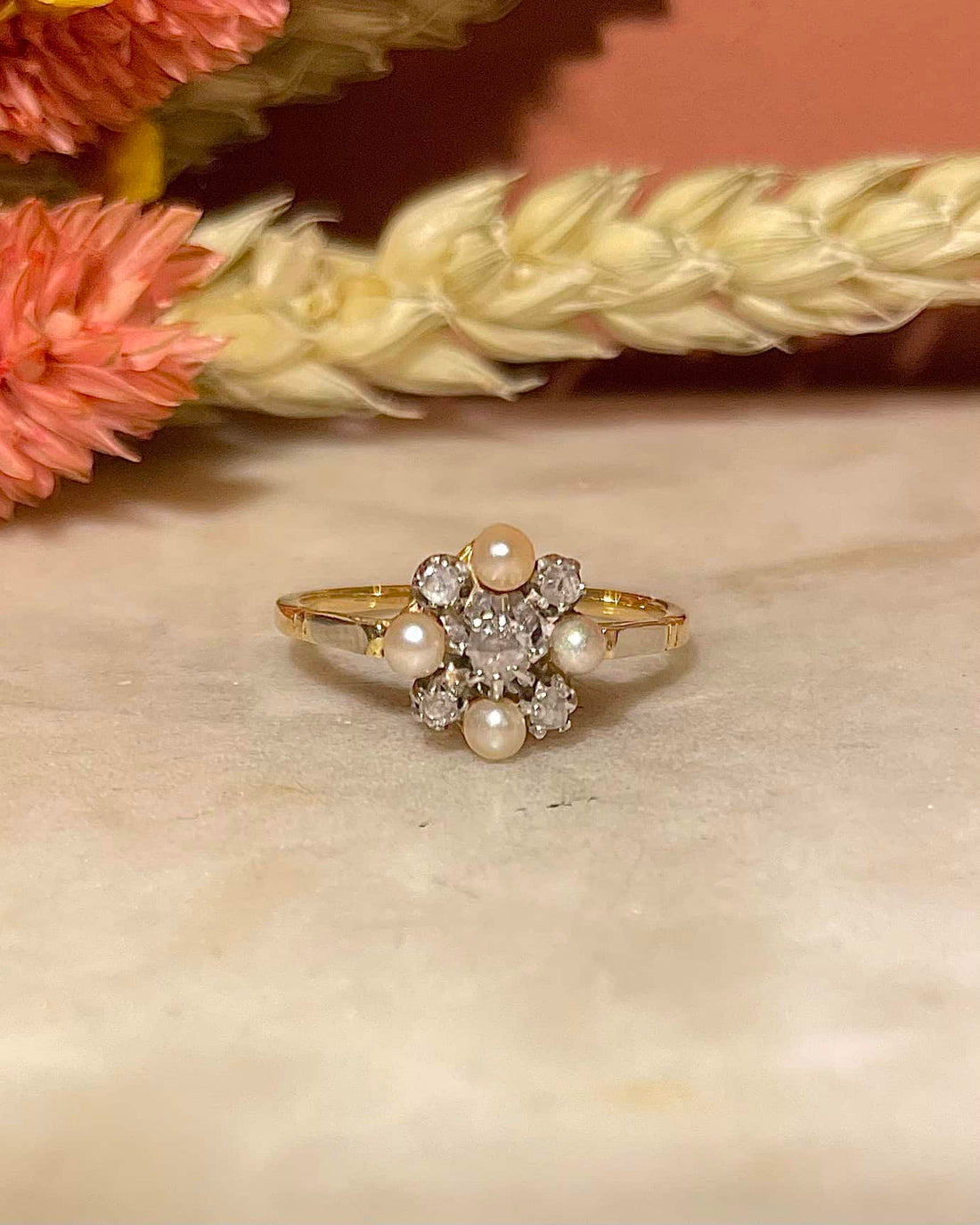 Bague Marguerite Perle &amp; Diamants &quot;Océane&quot;