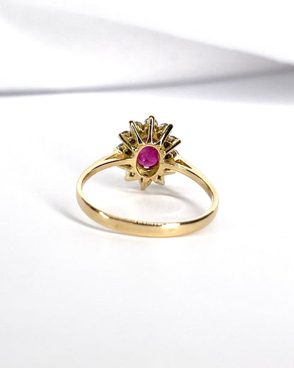 Bague Marguerite Rubis 0.25 carat &amp; Diamants 0.24 carat "Mona" - Elliade Paris