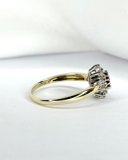Bague Marguerite Rubis 0.35 carat &amp; Diamants 0.24 carat "Maggy" - Elliade Paris