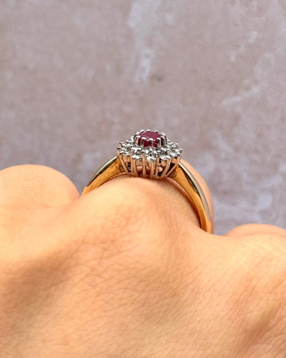 Bague Marguerite Rubis 0.35 carat &amp; Diamants 0.24 carat "Maggy" - Elliade Paris