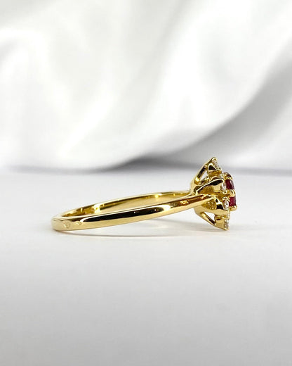 Bague Marguerite Rubis 0.35 carat &amp; Diamants "Romane" - Elliade Paris