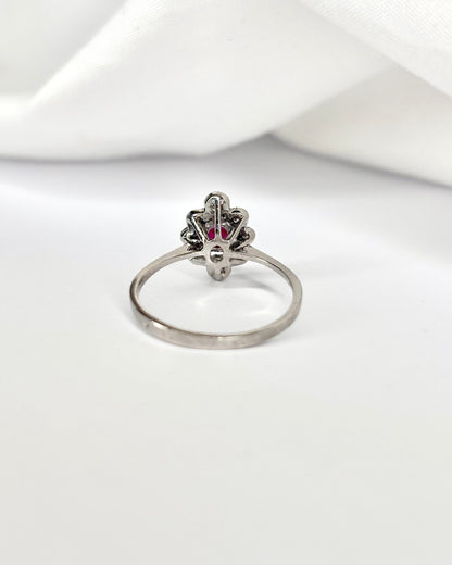 Bague Marguerite Rubis 0.40 carat &amp; 8 Diamants "Romy" - Elliade Paris