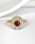 Bague Marguerite Rubis 0.45 carat & Diamants 0.30 carat "Anais" - Elliade Paris