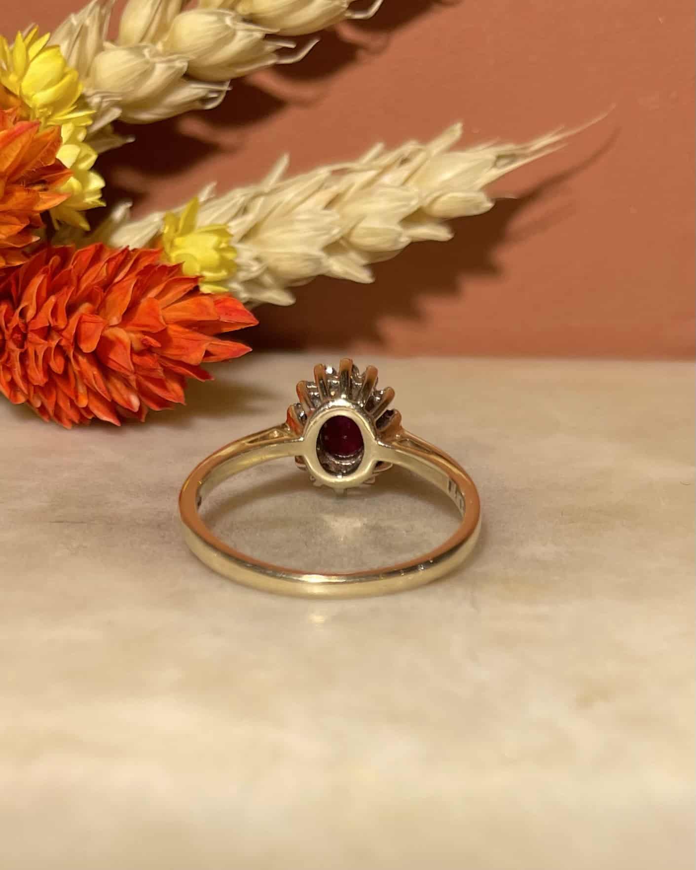 Bague Marguerite Rubis 0.45 Carat &amp; Diamants "Juliette" - Elliade Paris