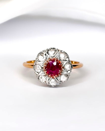 Bague Marguerite Rubis 0.45 carat &amp; Diamants "Linda" - Elliade Paris