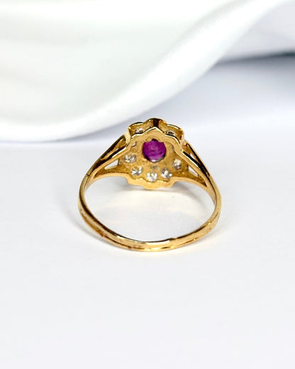 Bague Marguerite Rubis 0.45 carat &amp; Diamants "Maé" - Elliade Paris