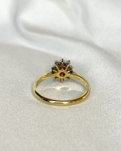 Bague Marguerite Rubis 0.48 carat &amp; Diamants "Nadia" - Elliade Paris