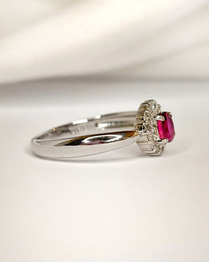 Bague Marguerite Rubis 0.49 carat &amp; Diamants "Faïa" - Elliade Paris