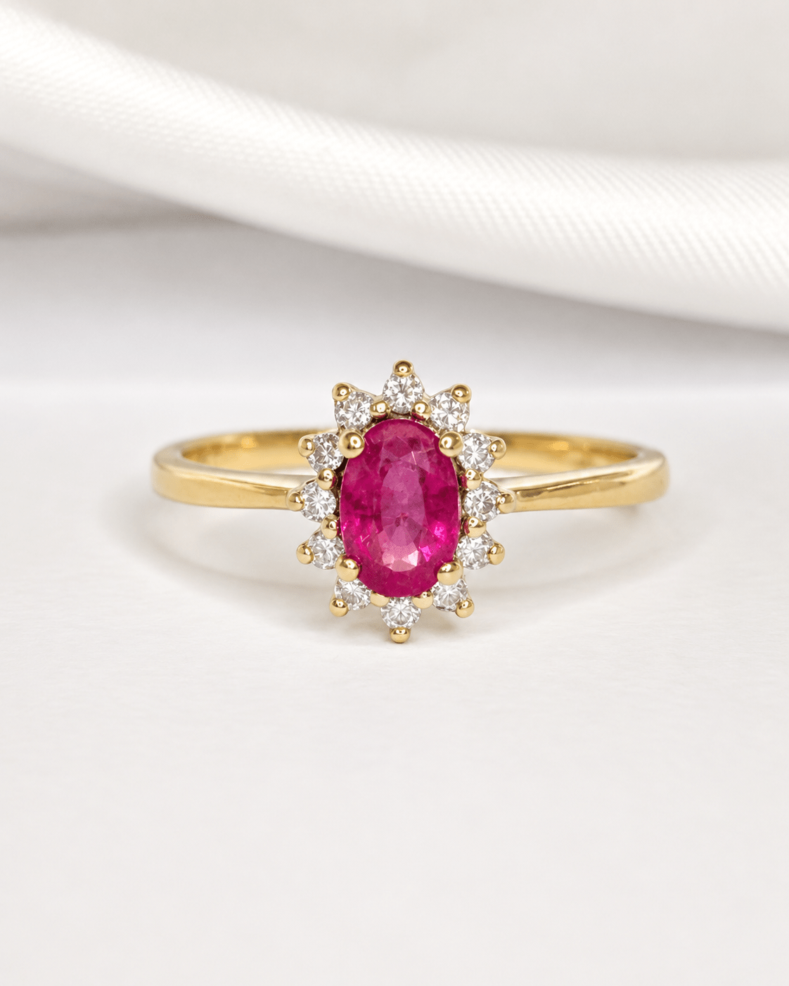 Bague Marguerite Rubis 0.50 carat &amp; Diamants "Eve" - Elliade Paris
