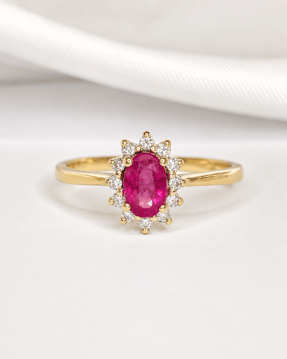Bague Marguerite Rubis 0.50 carat &amp; Diamants "Eve" - Elliade Paris