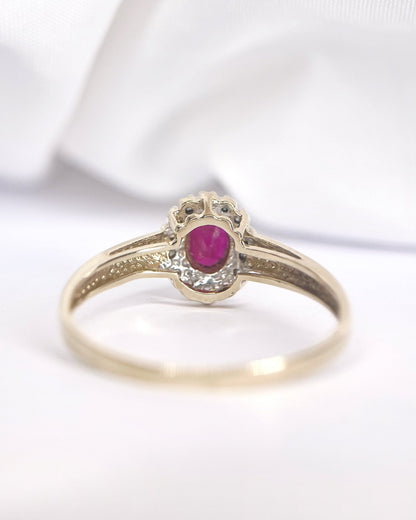 Bague Marguerite Rubis 0.51 carat &amp; Diamants "Patricia" - Elliade Paris
