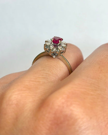 Bague Marguerite Rubis 0.57 carat &amp; Diamants "Tania" - Elliade Paris