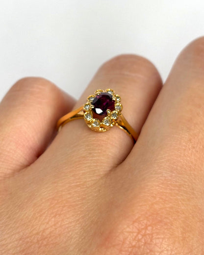 Bague Marguerite Rubis 0.58 carat &amp; Diamants "Nolwenn" - Elliade Paris