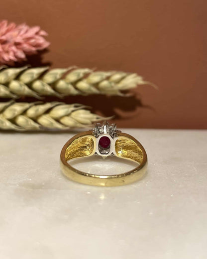 Bague Marguerite Rubis 0.60 carat &amp; Diamants &quot;Charlize&quot; - Elliade Paris