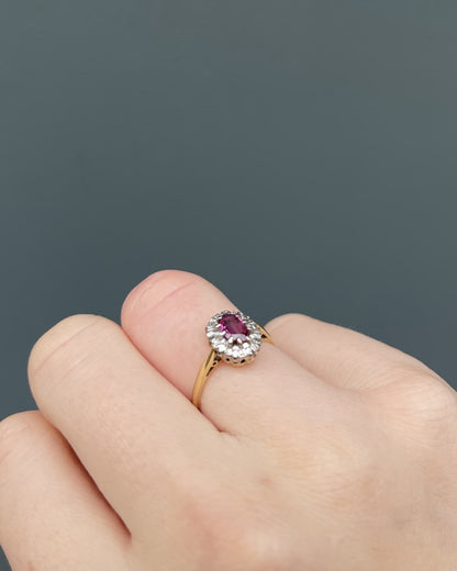 Bague Marguerite Rubis 0.65 carat &amp; Diamants &quot;Maima&quot; - Elliade Paris