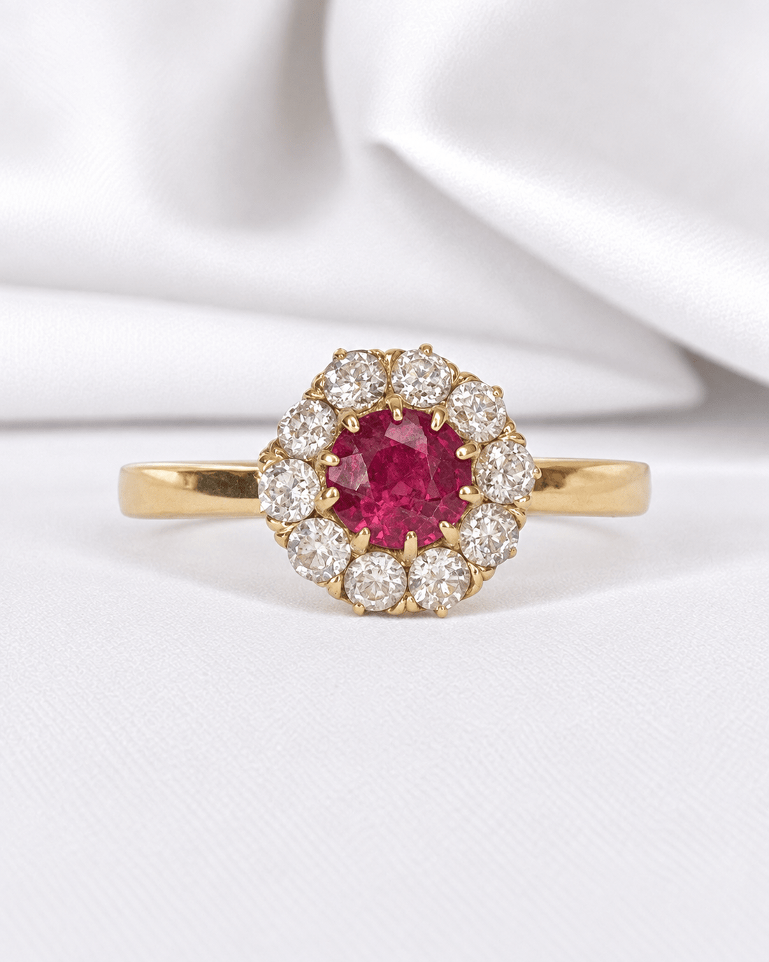 Bague Marguerite Rubis 0.71 carat &amp; Diamants 0.28 carat "Noémie" - Elliade Paris