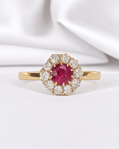 Bague Marguerite Rubis 0.71 carat &amp; Diamants 0.28 carat "Noémie" - Elliade Paris