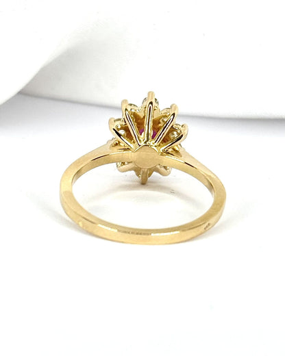 Bague Marguerite Rubis 0.79 carat &amp; Diamants 0.20 carat "Solange" - Elliade Paris