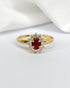 Bague Marguerite Rubis 0.80 carat & 12 Diamants "Julena" - Elliade Paris