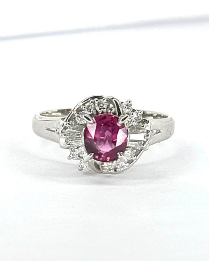 Bague Marguerite Rubis 0.81 carat &amp; Diamants 0.24 carat "Sirine" - Elliade Paris