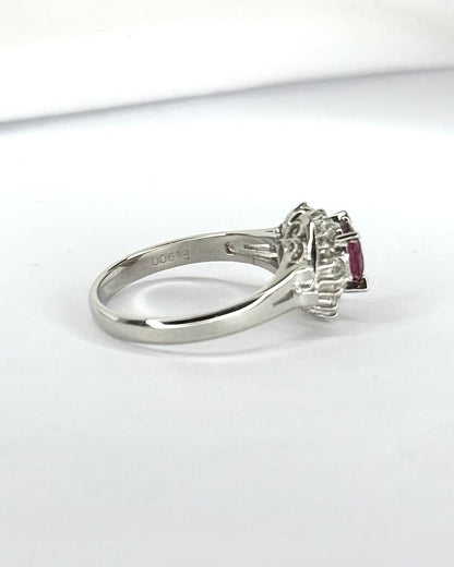 Bague Marguerite Rubis 0.81 carat &amp; Diamants 0.24 carat "Sirine" - Elliade Paris