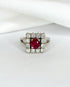 Bague Marguerite Rubis 0.85 carat & 12 Diamants 0.84 carat "Soline" - Elliade Paris