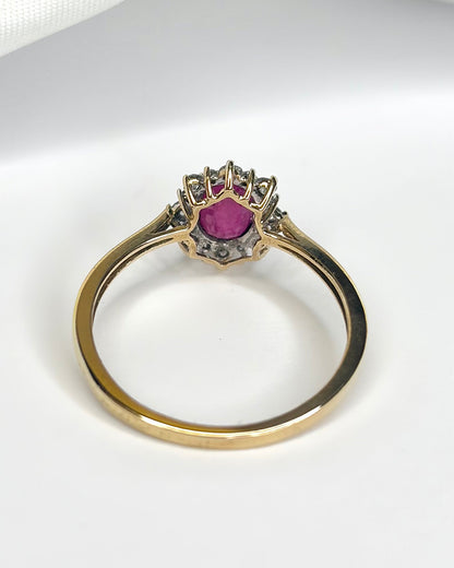 Bague Marguerite Rubis 0.94 carat &amp; Diamants 0.24 carat "Iris" - Elliade Paris