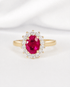 Bague Marguerite Rubis 1 carat & Diamants 0.28 carat "Synthia" - Elliade Paris