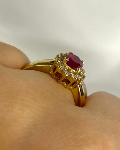 Bague Marguerite Rubis 1.06 carat &amp; Diamants "Blanche" - Elliade Paris