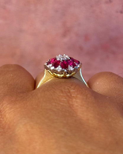 Bague Marguerite Rubis 1.20 carat &amp; Diamants "Teresa" - Elliade Paris