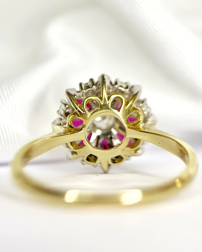 Bague Marguerite Rubis 1.20 carat &amp; Diamants "Teresa" - Elliade Paris