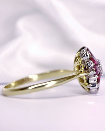 Bague Marguerite Rubis 1.20 carat &amp; Diamants "Teresa" - Elliade Paris