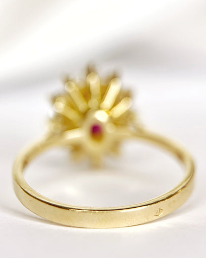 Bague Marguerite Rubis 1.42 carat &amp; Diamants "Louise" - Elliade Paris