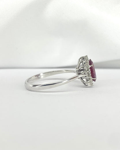 Bague Marguerite Rubis 1.64 carat &amp; Diamants "Daniella" - Elliade Paris
