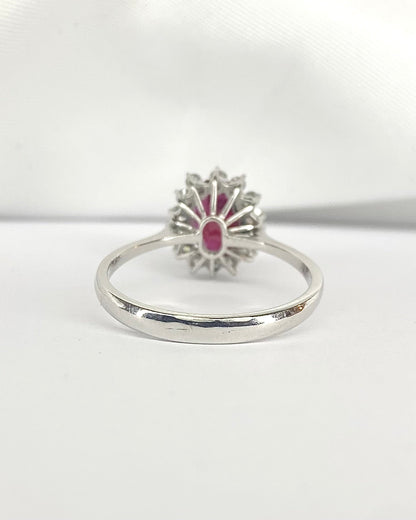 Bague Marguerite Rubis 1.64 carat &amp; Diamants "Daniella" - Elliade Paris