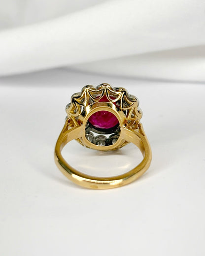 Bague Marguerite Rubis 2.55 carats &amp; Diamants 0.56 carat "Rosie" - Elliade Paris