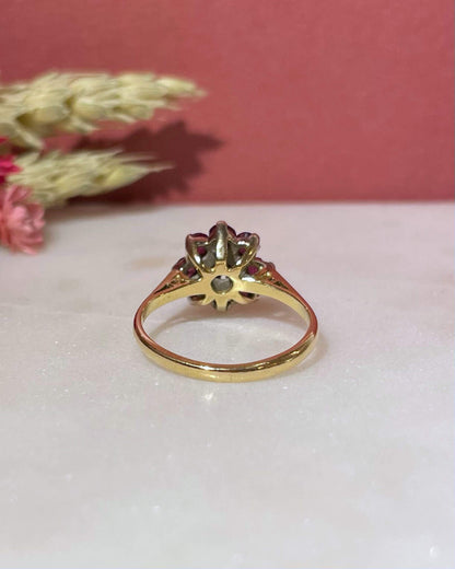 Bague Marguerite Rubis &amp; Diamant &quot;Albanne&quot; - Elliade Paris