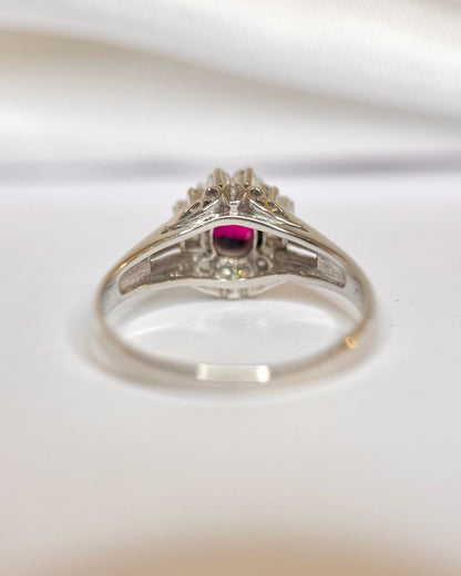 Bague Marguerite Rubis &amp; Diamants 0.30 carat "Léonce" - Elliade Paris
