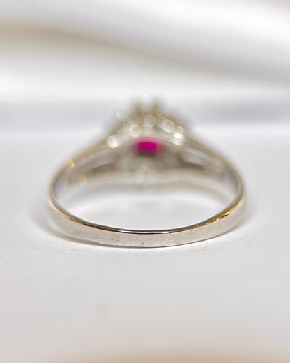 Bague Marguerite Rubis &amp; Diamants 0.30 carat "Léonce" - Elliade Paris