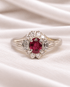 Bague Marguerite Rubis & Diamants 0.30 carat "Léonce" - Elliade Paris